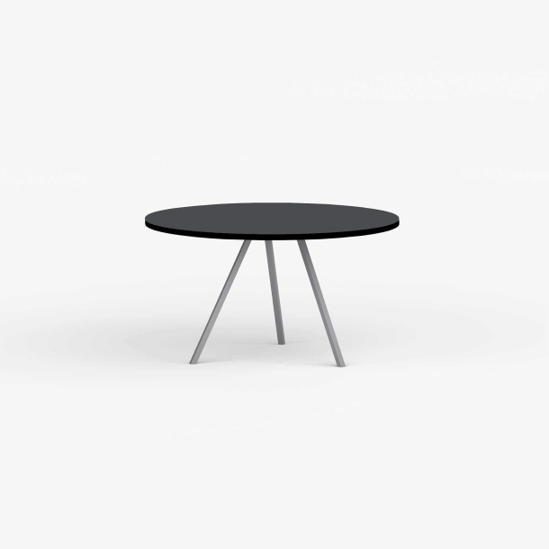 Domusnord Line View Linoleums rundt Spisebord sort kant 110 cm i 19 farver