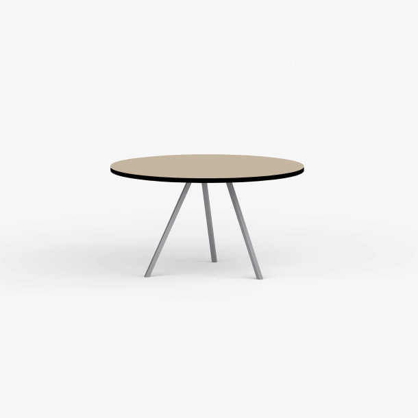 Domusnord Line View Linoleums rundt Spisebord sort kant 110 cm i 19 farver