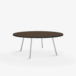 Domusnord Line View Linoleums round Dining table black edge 120 cm in 19 colors