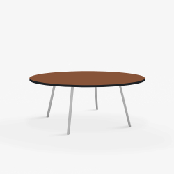 Domusnord Line View Linoleums stort rundt Spisebord sort kant 130 cm i 19 farver