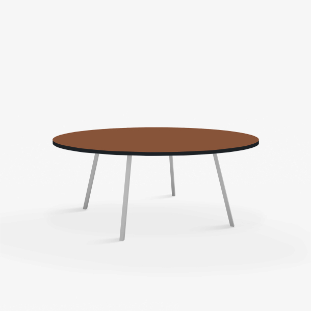 Domusnord Line View Linoleums stort rundt Spisebord sort kant 130 cm i 19 farver