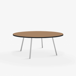 Domusnord Line View Linoleums round Dining table black edge 120 cm in 19 colors