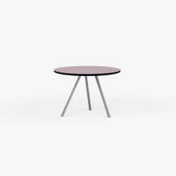 Domusnord Line View Linoleums round Dining table black edge 90 cm in 19 colors
