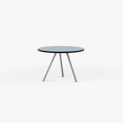 Domusnord Line View Linoleums round Dining table black edge 90 cm in 19 colors