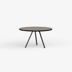 Domusnord Line View Linoleums rundt Spisebord sort kant 110 cm i 19 farver