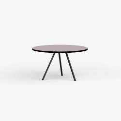 Domusnord Line View Linoleums rundt Spisebord sort kant 110 cm i 19 farver