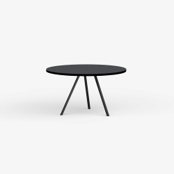 Domusnord Line View Linoleums rundt Spisebord sort kant 110 cm i 19 farver