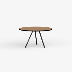 Domusnord Line View Linoleums rundt Spisebord sort kant 110 cm i 19 farver