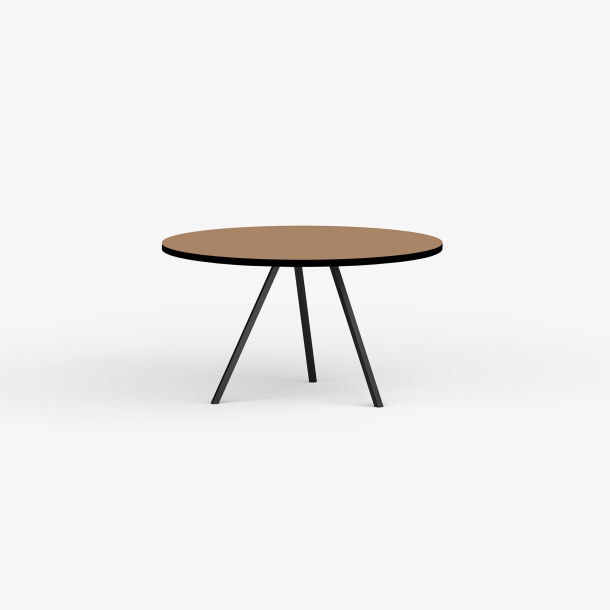 Domusnord Line View Linoleums rundt Spisebord sort kant 110 cm i 19 farver