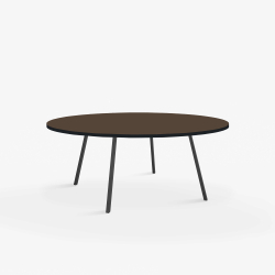 Domusnord Line View Linoleums round Dining table black edge 120 cm in 19 colors