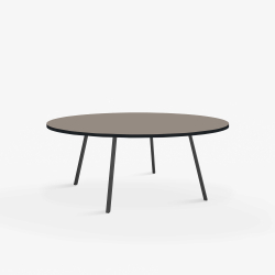 Domusnord Line View Linoleums round Dining table black edge 120 cm in 19 colors