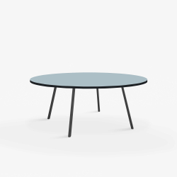 Domusnord Line View Linoleums round Dining table black edge 120 cm in 19 colors