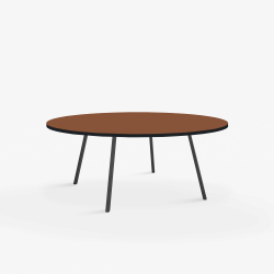 Domusnord Line View Linoleums stort rundt Spisebord sort kant 130 cm i 19 farver