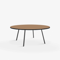 Domusnord Line View Linoleums round Dining table black edge 120 cm in 19 colors