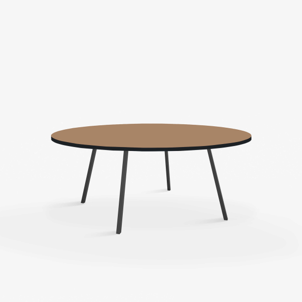 Domusnord Line View Linoleums round Dining table black edge 120 cm in 19 colors