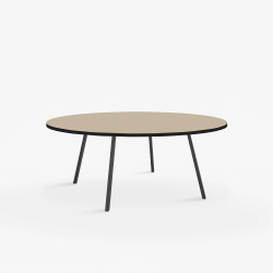 Domusnord Line View Linoleums round Dining table black edge 120 cm in 19 colors