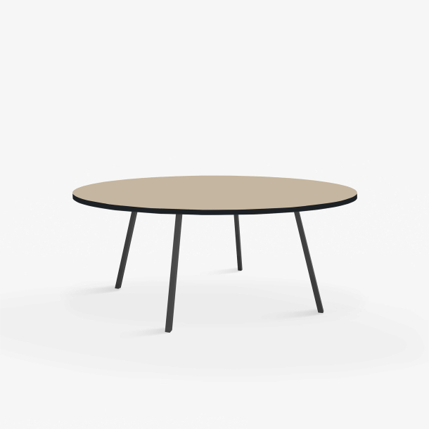 Domusnord Line View Linoleums round Dining table black edge 120 cm in 19 colors