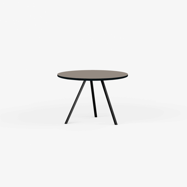 Domusnord Line View Linoleums rundt Spisebord sort kant 90 cm i 19 farver