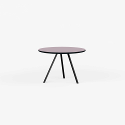 Domusnord Line View Linoleums round Dining table black edge 90 cm in 19 colors