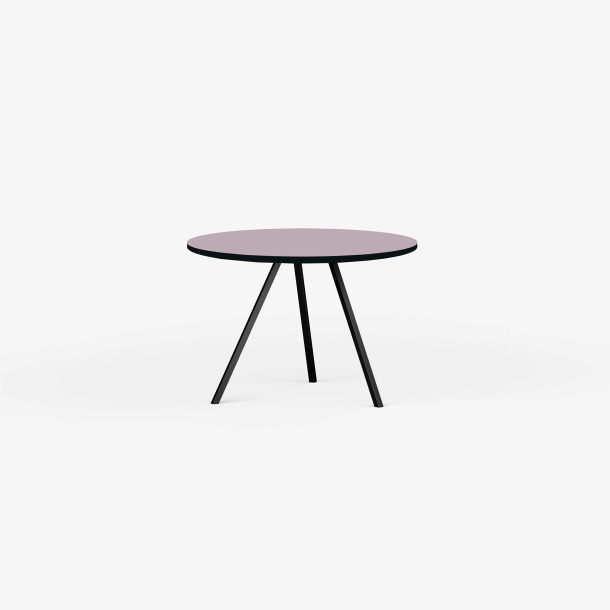 Domusnord Line View Linoleums round Dining table black edge 90 cm in 19 colors