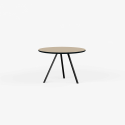 Domusnord Line View Linoleums round Dining table black edge 90 cm in 19 colors
