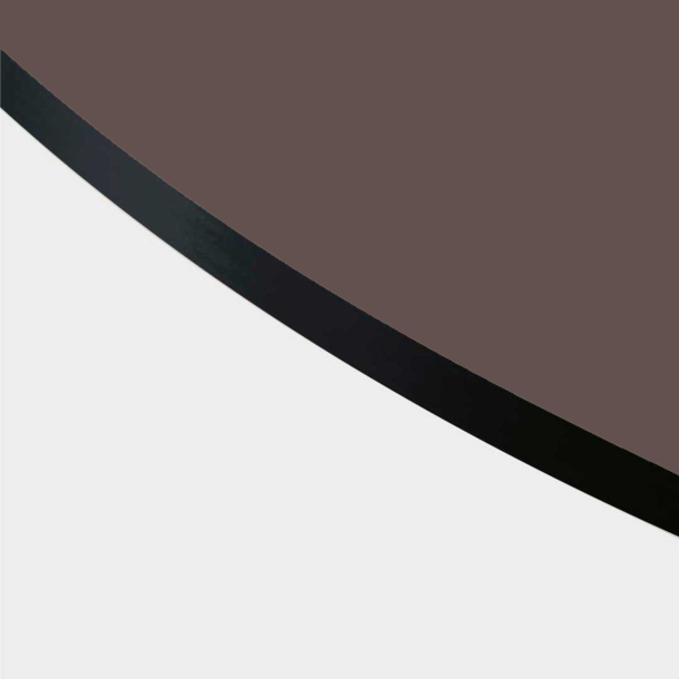 Domusnord Rund Linoleum Bordplade sort trkant 21 mm - Mauve brun i alle ml