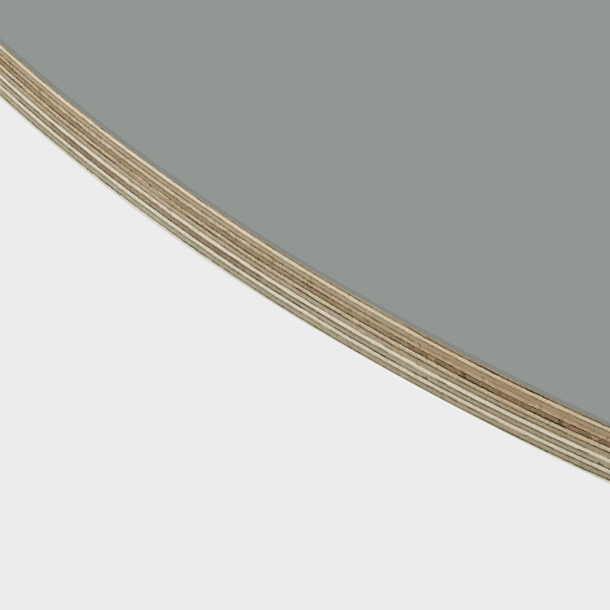 Domusnord Rund Linoleums Bordplade krydsfinr 21 mm - Ash gr i alle ml