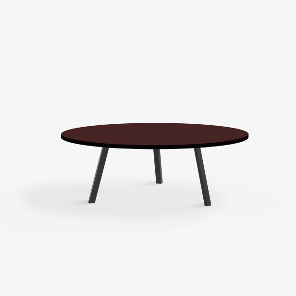 Domusnord LV Round Lounge Table  rundt sofabord med linoleum og sort kant - 90
