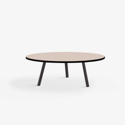 Domusnord LV Round Lounge Table  rundt sofabord med linoleum og sort kant - 90