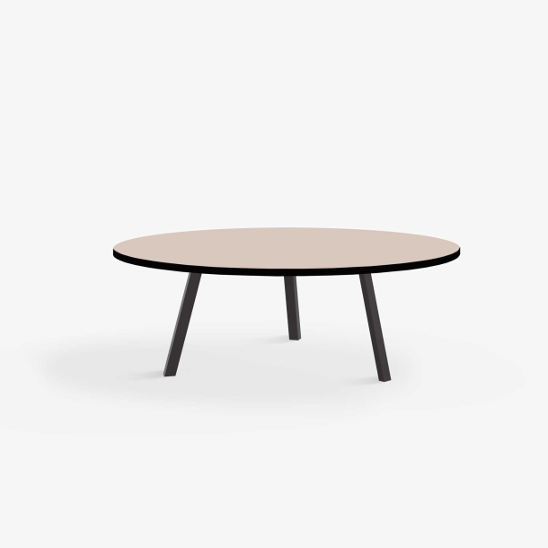 Domusnord LV Round Lounge Table  rundt sofabord med linoleum og sort kant - 90