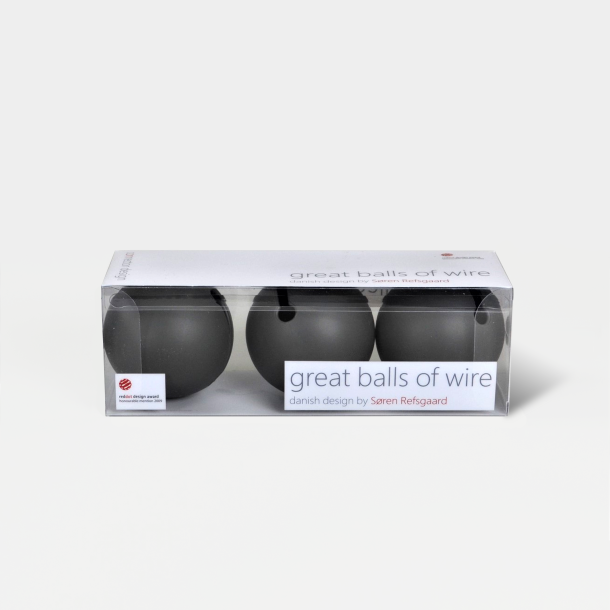 Domusnord Great Balls of Wire 3 pcs. cable holder balls  Grey