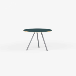 Domusnord Line View Linoleum rundt konferencebord og mdebord krydsfinr 90 cm i 14 farver