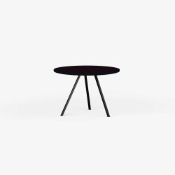 Domusnord Line View Linoleums round Dining table black edge 90 cm in 19 colors