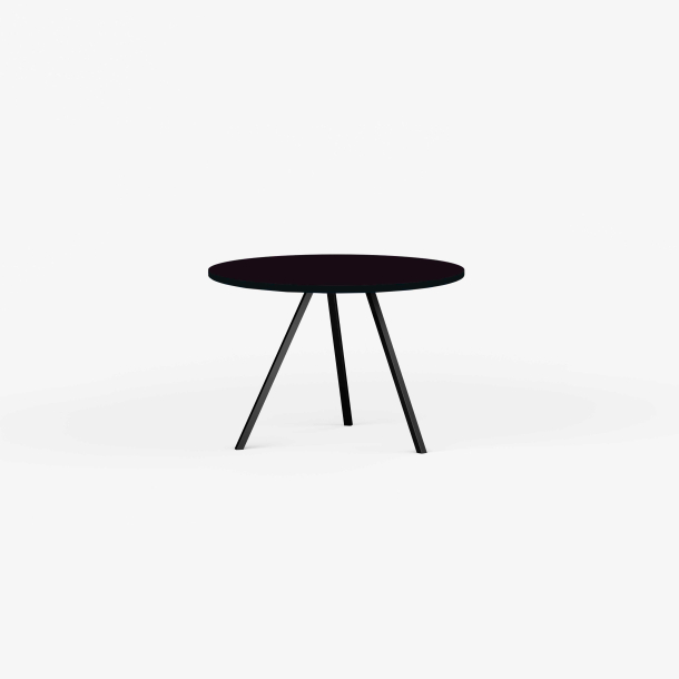 Domusnord Line View Linoleums round Dining table black edge 90 cm in 19 colors