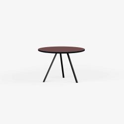 Domusnord Line View Linoleums round Dining table black edge 90 cm in 19 colors