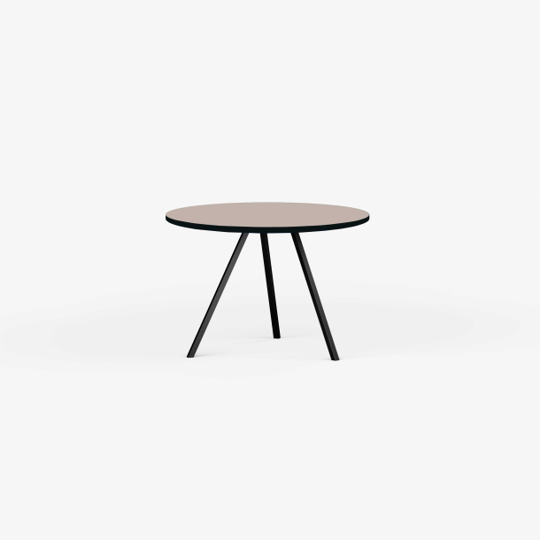 Domusnord Line View Linoleums round Dining table black edge 90 cm in 19 colors