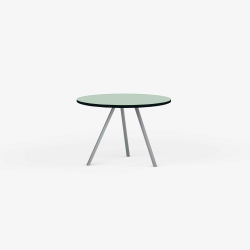 Domusnord Line View Linoleums round Dining table black edge 90 cm in 19 colors