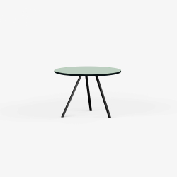Domusnord Line View Linoleums round Dining table black edge 90 cm in 19 colors