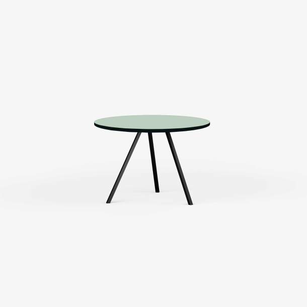 Domusnord Line View Linoleums round Dining table black edge 90 cm in 19 colors