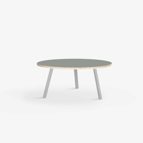 Domusnord LV Round Lounge Table  rundt sofabord med linoleum og krydsfinr kant - 75