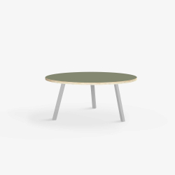 Domusnord LV Round Lounge Table  rundt sofabord med linoleum og krydsfinr kant - 75