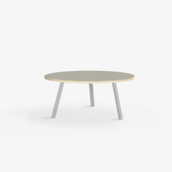Domusnord LV Round Lounge Table  rundt sofabord med linoleum og krydsfinr kant - 75