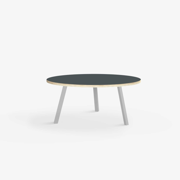 Domusnord LV Round Lounge Table  rundt sofabord med linoleum og krydsfinr kant - 75