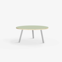 Domusnord LV Round Lounge Table  rundt sofabord med linoleum og krydsfinr kant - 75