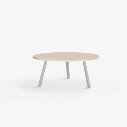 Domusnord LV Round Lounge Table  rundt sofabord med linoleum og krydsfinr kant - 75