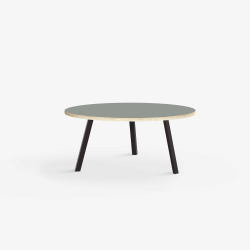 Domusnord LV Round Lounge Table  rundt sofabord med linoleum og krydsfinr kant - 75