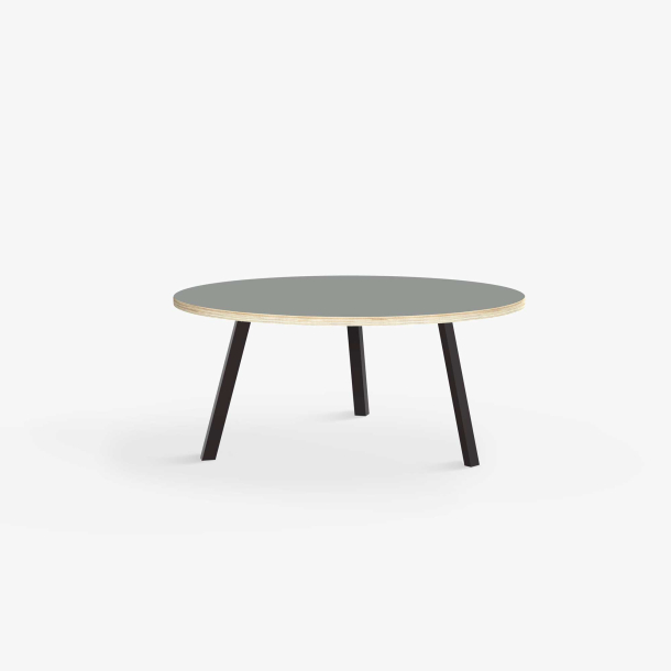 Domusnord LV Round Lounge Table  rundt sofabord med linoleum og krydsfinr kant - 75