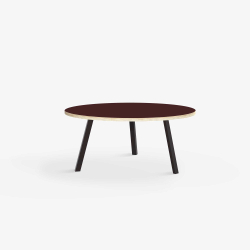 Domusnord LV Round Lounge Table  rundt sofabord med linoleum og krydsfinr kant - 75