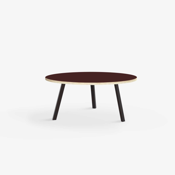 Domusnord LV Round Lounge Table  rundt sofabord med linoleum og krydsfinr kant - 75