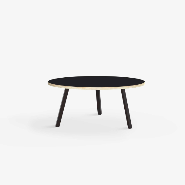 Domusnord LV Round Lounge Table  rundt sofabord med linoleum og krydsfinr kant - 75